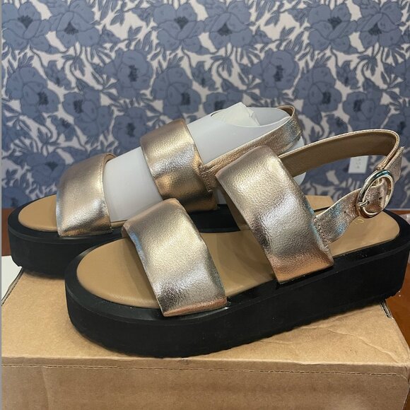 RARE OLIVER BONAS Leather Chunky Platform Sandals - Picture 7 of 9